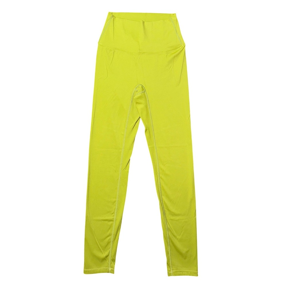 Lululemon High Rise‎ Leggings Size 2 Chartreuse Lime Green Lycra Spandex Tights